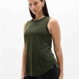 Athleta Breezy Tank, Aspen Olive, Size Large Tall